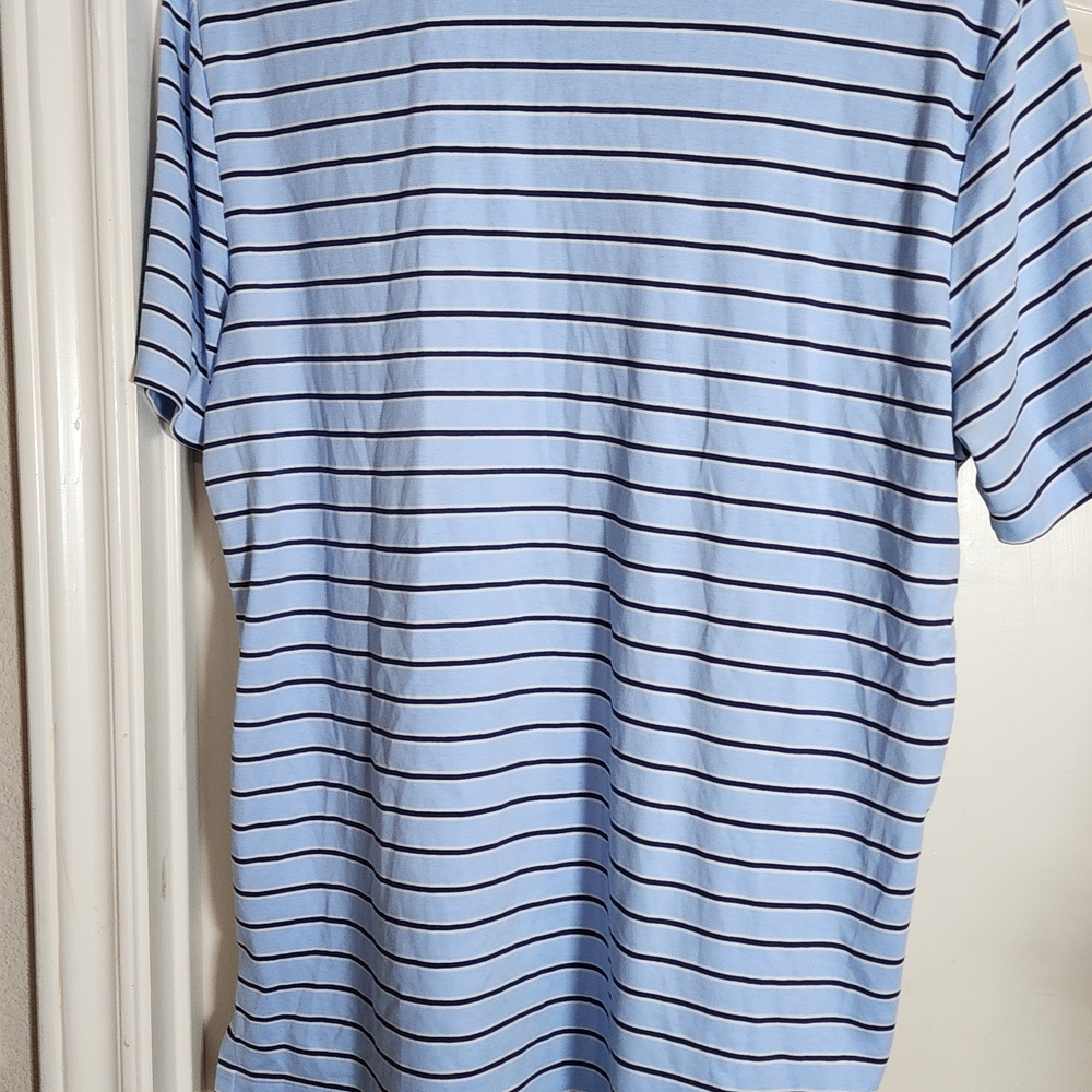 Polo Golf Ralph Lauren Shirt Mens Large Polo Short Sleeve Casual Stripes Blue - Picture 3 of 3